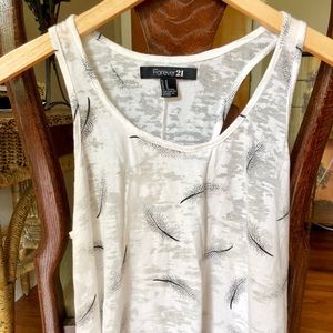 Forever 21 white feather tank top